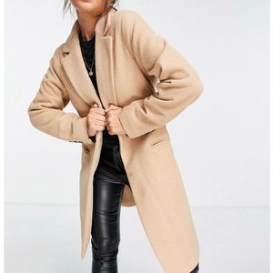 New Look Petite formal coat in camel